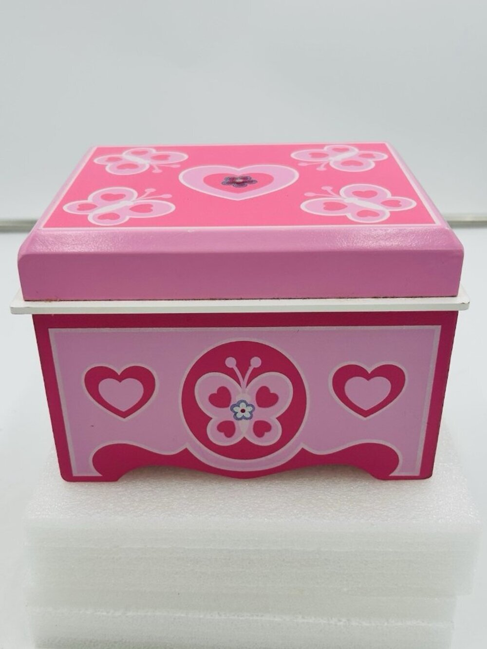Melissa and Doug Jewelry Box Container Small Pink Felt Lined 6.5 x 5.5 x 4.5